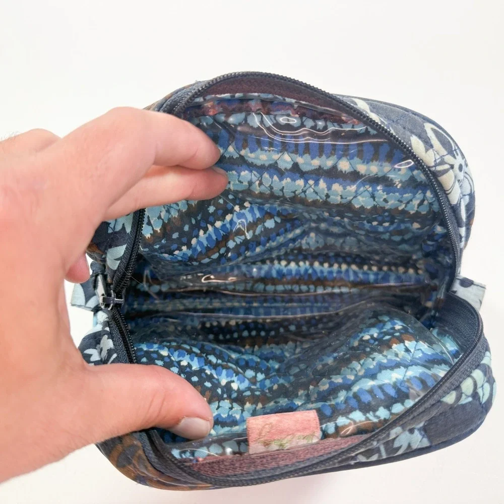 Vera Bradley Quilted Cosmetic Makeup Toiletry Bag PVC Lined‎ Floral Print